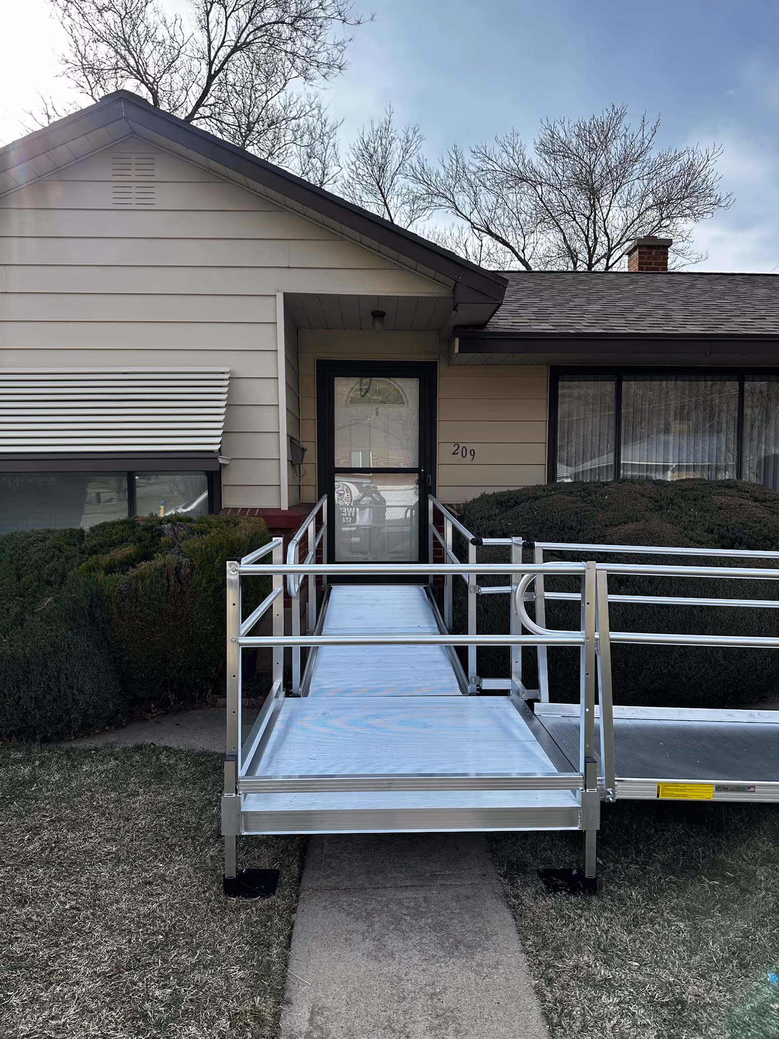 Modular ramp sections assembled on-site